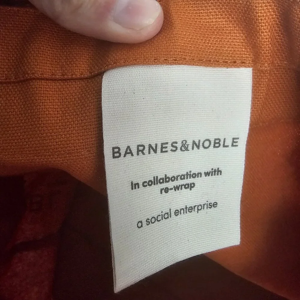 Barnes & Noble Tote Bag Rust Canvas Academia Books School